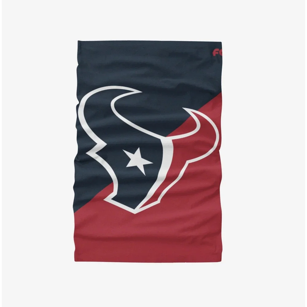 NFL Houston Texans Big Logo Gaiter Scarf - Multi-Use Face Mask Bandana - NWT